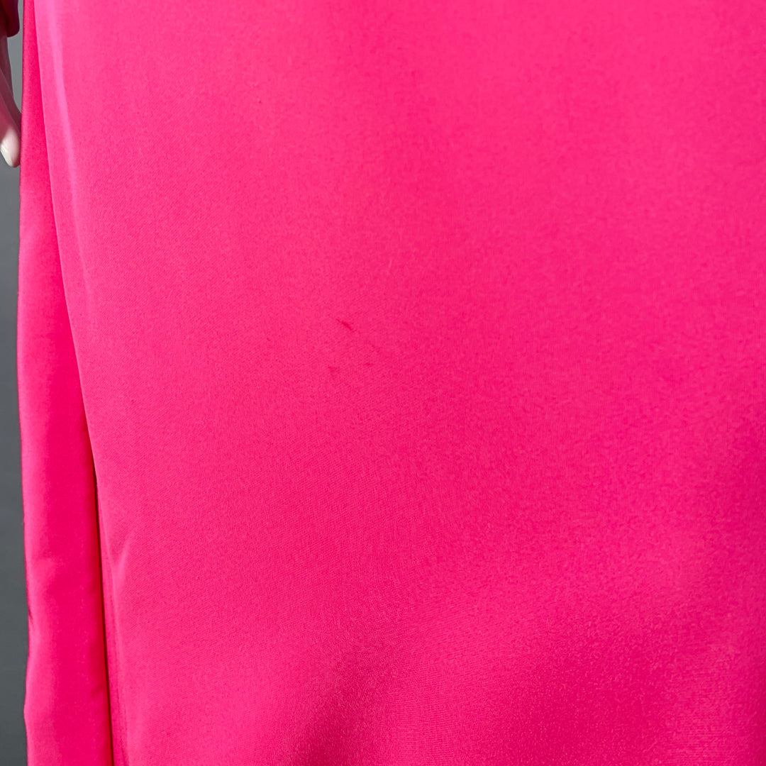 DOLCE & GABBANA Size 4 Pink Multi Color Silk Applique Belted Maxi Dress