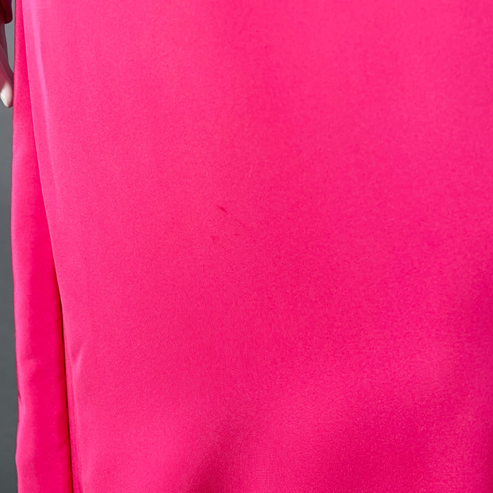 DOLCE & GABBANA Size 4 Pink Multi Color Silk Applique Belted Maxi Dress