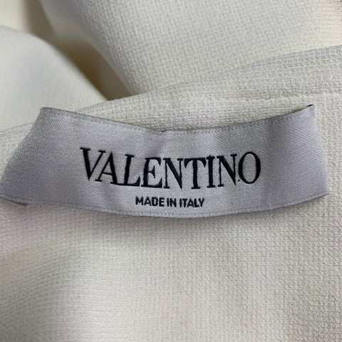 VALENTINO Size XS Cream A-Line Foldover Bateau Cocktail Dress