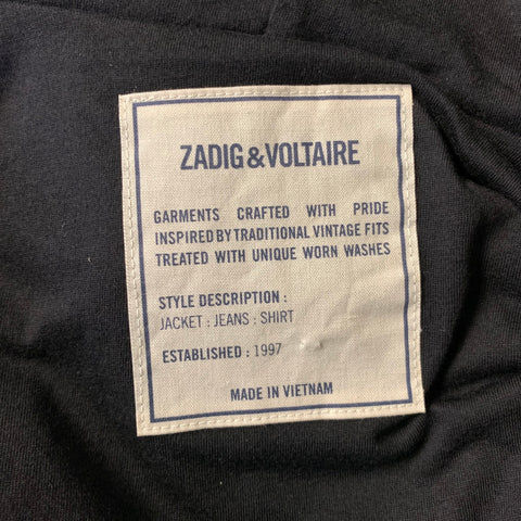 ZADIG & VOLTAIRE Size S Gold Polyamide Metallic Zip Up Jacket