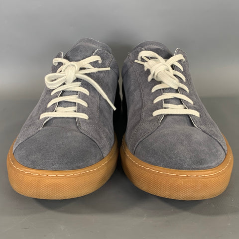 COMMON PROJECTS Size 10 Grey Tan 1728 43 7543 Leather Low Top Lace Up Shoes