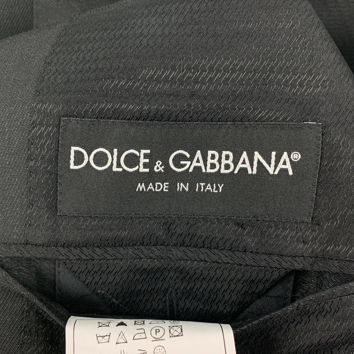 DOLCE & GABBANA Size 42 Grey Charcoal Wool Peak Lapel Sport Coat