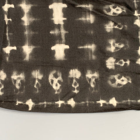ALEXANDER MCQUEEN Black Grey Shibori Skull Scarf