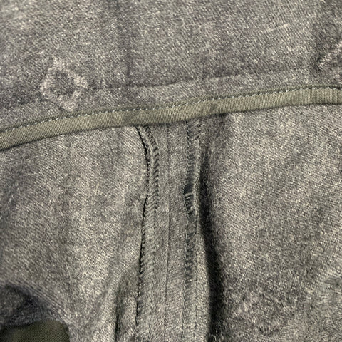 EMPORIO ARMANI Size 30 Grey Charcoal Embossed Virgin Wool Belted Dress Pants