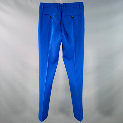 AMI by ALEXANDRE MATTIUSSI Size 28 Royal Blue Wool Twill Button Fly Dress Pants
