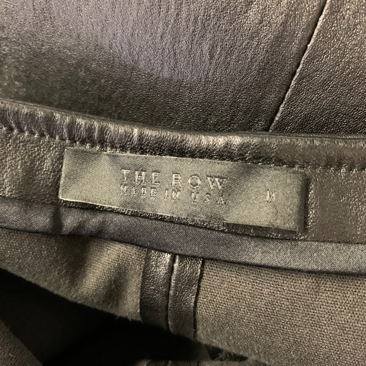 THE ROW Size M Black Lambskin Leggings