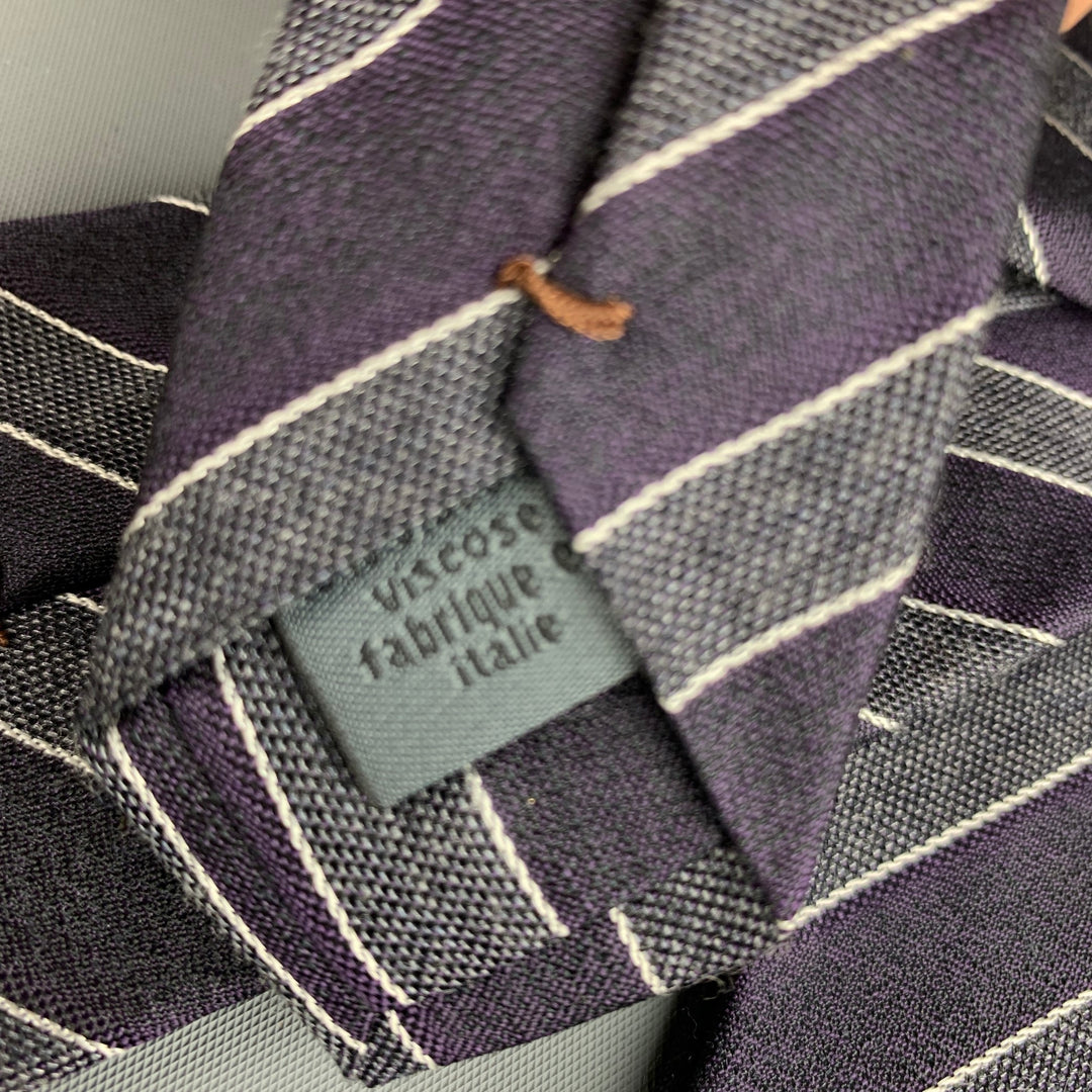 JOHN VARVATOS Purple Silver Silk Tie