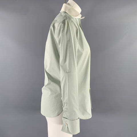 RALPH LAUREN Size 2 Green White Cotton Club Collar Dress Top