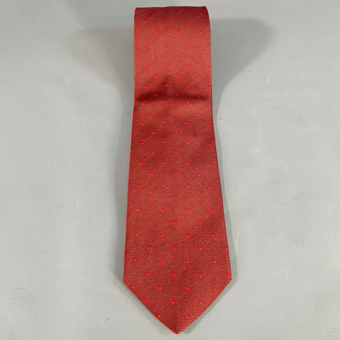 ERMENEGILDO ZEGNA Burgundy Red Dots Silk Tie