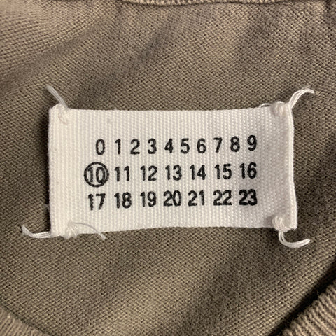 MAISON MARTIN MARGIELA Size L Khaki Jersey V-Neck Pullover