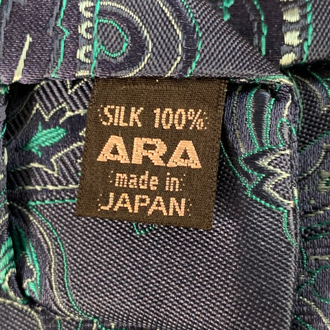 PIERRE CARDIN Navy Turquoise Paisley Silk Tie