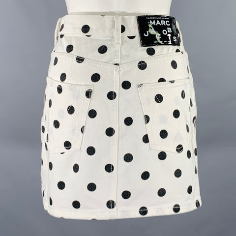 MARC by MARC JACOBS Size 27 White Black Cotton Polka Dot Mini Skirt