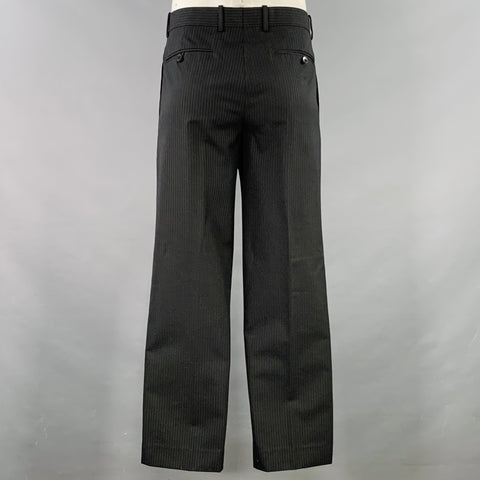 THEORY Size 42 Wellfleet Black Grey Pinstripe Wool Blend Single Breasted Suit