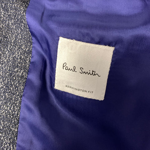 PAUL SMITH Chest Size 40 Blue Heather Wool Blend Notch Lapel Sport Coat