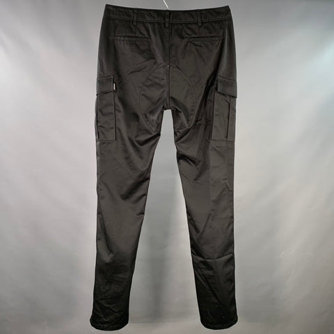 BALENCIAGA Size 34 Black Cotton Blend Cargo Casual Pants