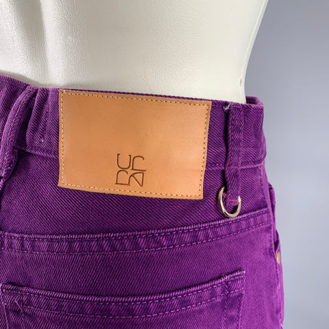 ULLA JOHNSON Size 25 Purple Cotton Straight Jeans