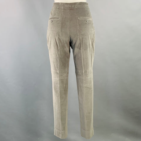 NINA RICCI Size S Grey Cotton Blend Corduroy Slim Fit Casual Pants