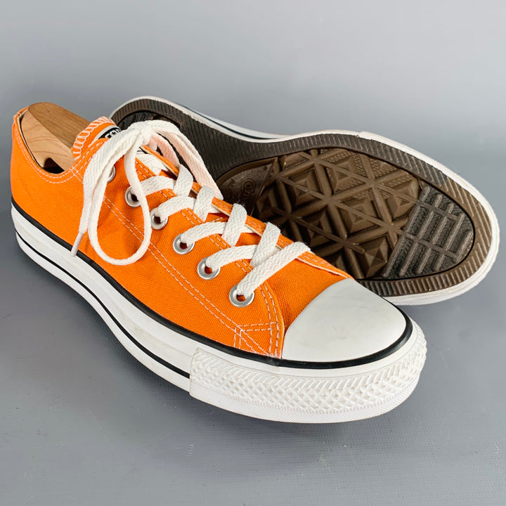 CONVERSE Size 7 Orange Canvas Low Top Lace-Up Sneakers