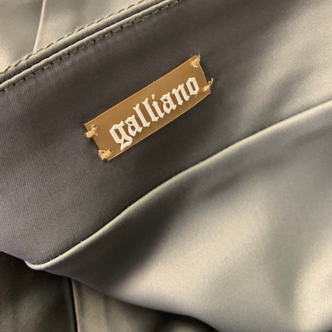 JOHN GALLIANO Size L Grey Acetate Polyamide Bustier Dress Top
