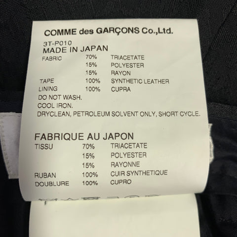 NOIR KEI NINOMIYA Size XS Black Triacetate Blend Jacquard Zip Fly Dress Pants