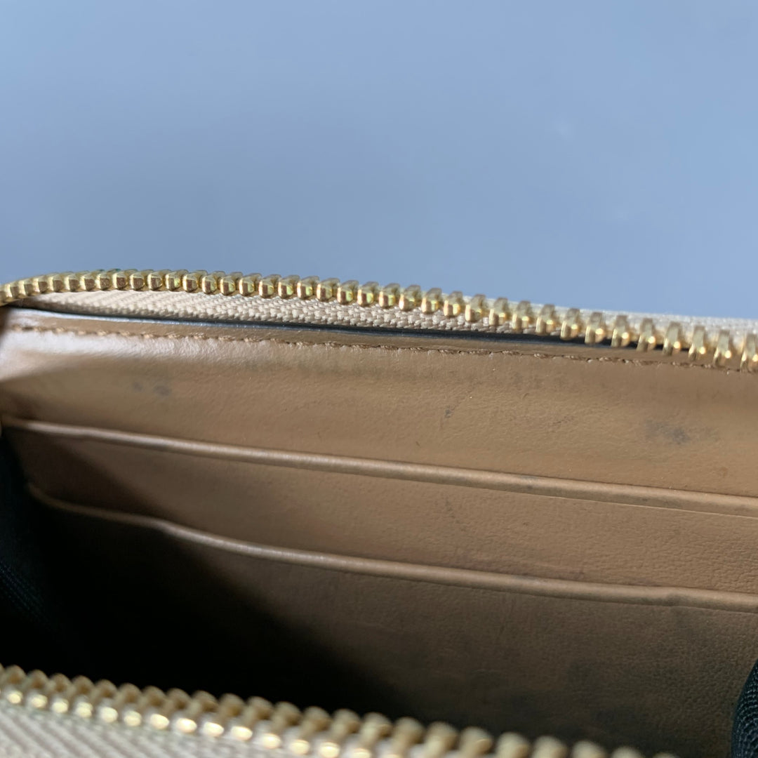 SMYTHSON OF BOND ST. Khaki Taupe Leather Wallet