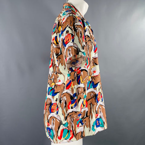 PENDLETON Size M Multi Color Equestrian 2 Pockets Camp Shirt