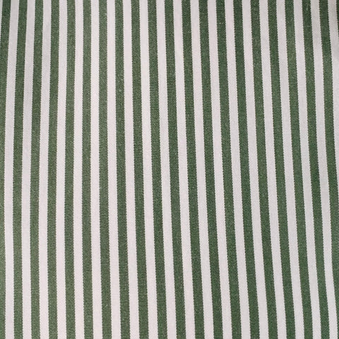 ETRO Size 45 Green White Stripe Cotton Curved Cutaway Long Sleeve Shirt