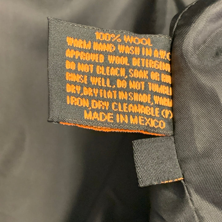 LIBERAL YOUTH MINISTRY Size M Black Grey Pinstripe Wool Double Breasted Studded Sport Coat