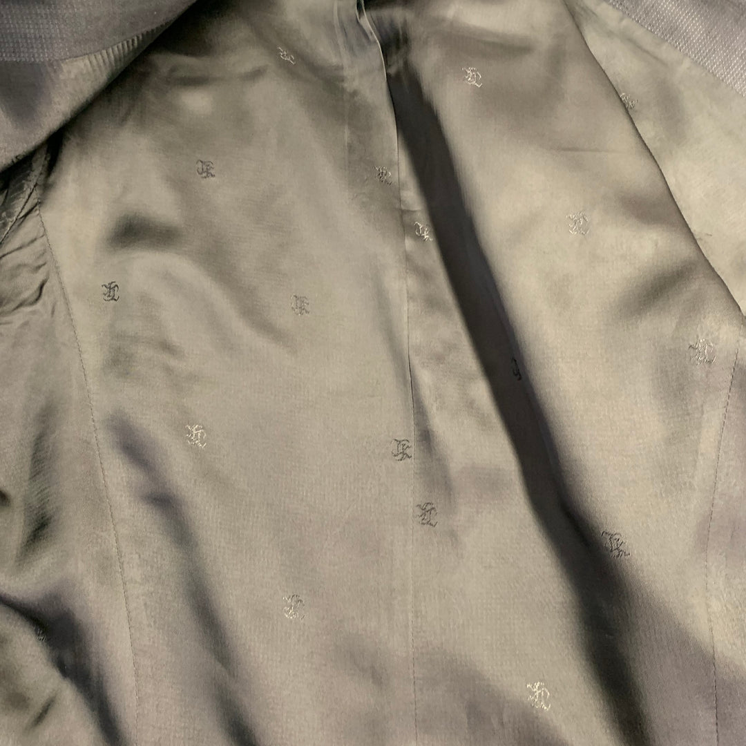 THE KOOPLES Size 38 Black Wool Woven Peak Lapel Tuxedo