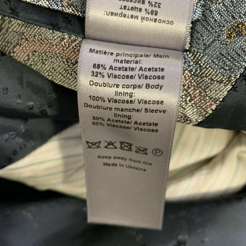 ZADIG & VOLTAIRE Chest Size 34 Silver Blue Pink Jacquard Peak Lapel Sport Coat