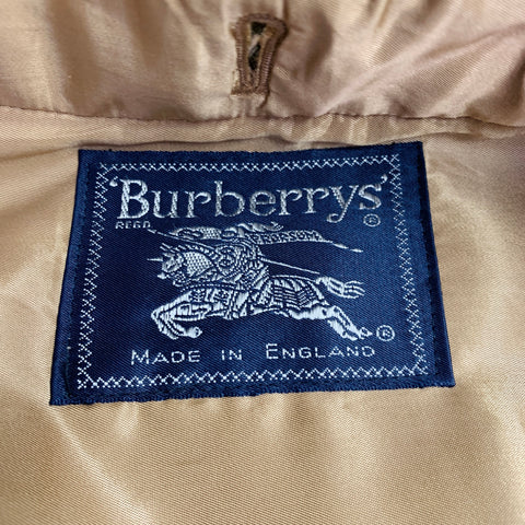 BURBERRYS Size 44 Khaki Cotton Double Breasted Belted Coat
