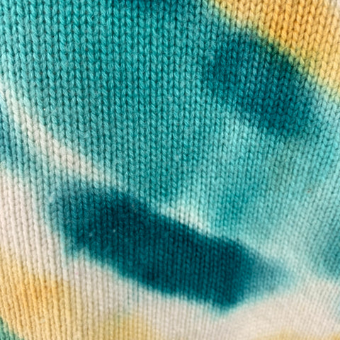 PRABAL GURUNG Size S Green Yellow Tie Dye Cashmere Turtleneck Sweater