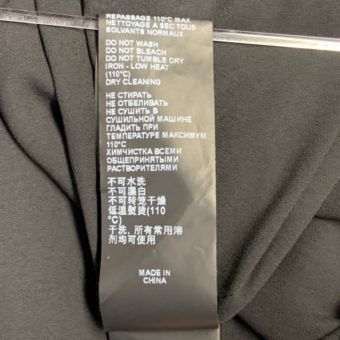 THE KOOPLES Size S Black Polyester Collarless Lace Trim Hidden Buttons Blouse