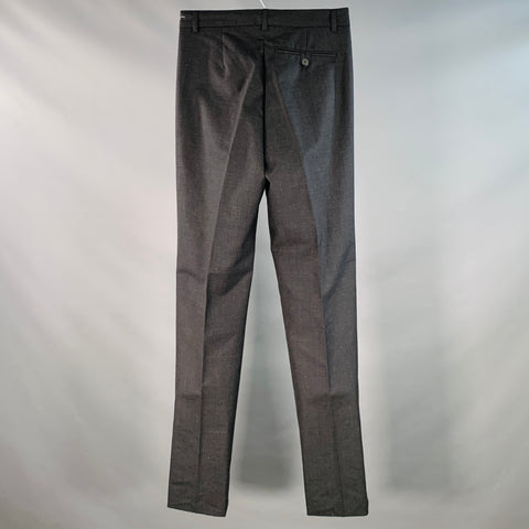 AGNÈS B. Size 28 Grey Charcoal Wool Pleated Tapered Dress Pants