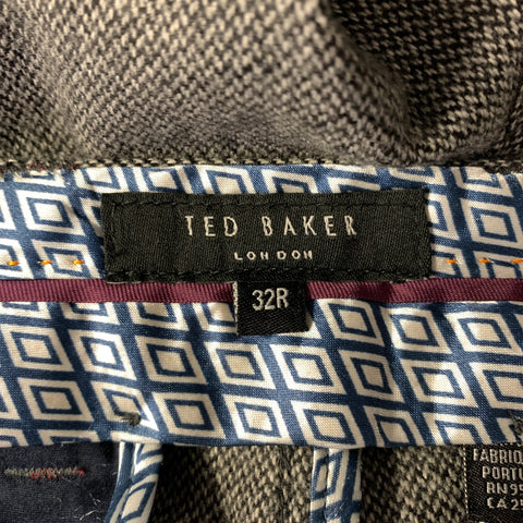 TED BAKER Size 36 Grey Black Marled Wool Polyester Suit
