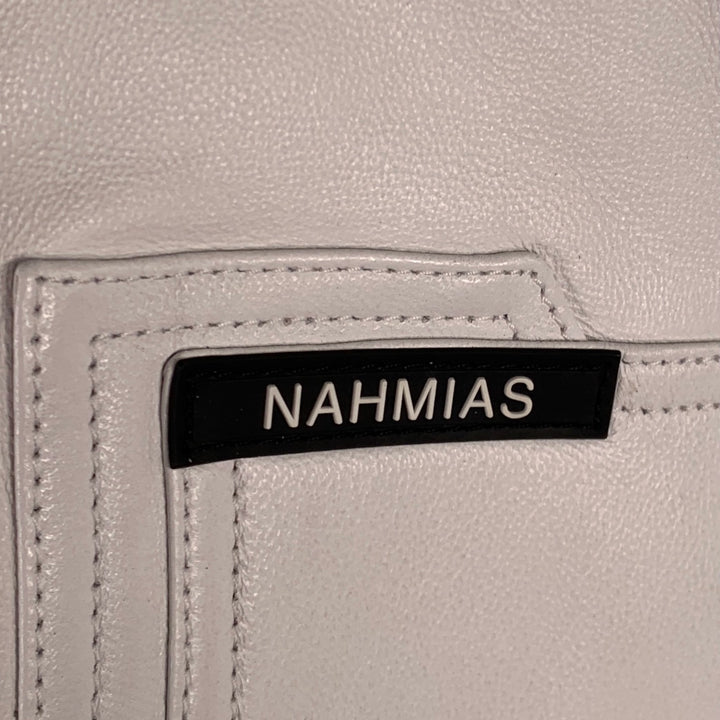 NAHMIAS Size S White Lamb Leather Carpenter Jacket