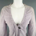 GIORGIO ARMANI Size 12 Lavender Suede Ruffle Trim Cardigan Jacket GIORGIO ARMANI