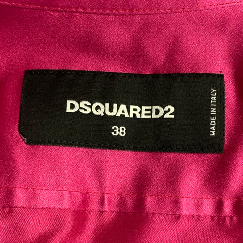Haut sans manches avec nœud en soie fuchsia DSQUARED2, taille XS