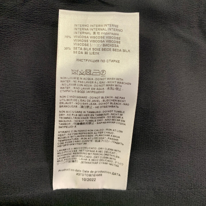 ETRO Size L Black Brocade Jacquard Flat Front Notch Lapel Pantsuit