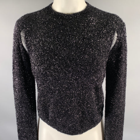 ALLSAINTS Size M Black Polymaide Textured Pullover