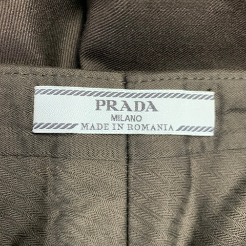 PRADA Size 2 Black Wool Cuffed Shorts