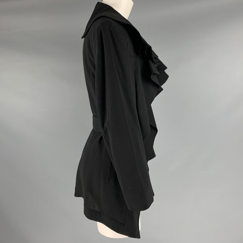 COMME des GARCONS Size S Black Wool Open Front Jacket