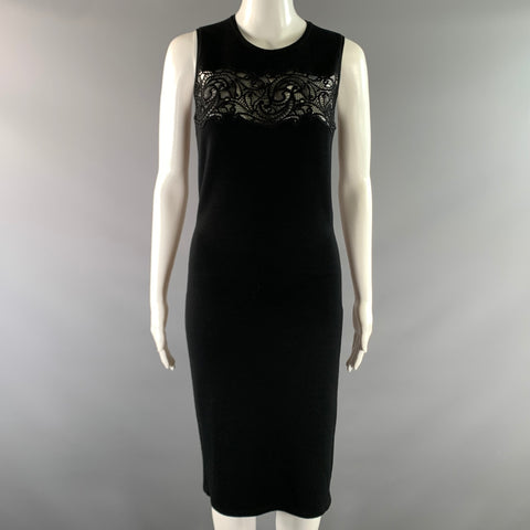 VERSACE Size S Black Lace Midi Dress & Cardigan Set