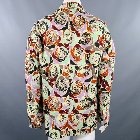 DRIES VAN NOTEN Size 12 Multi Color Cotton Jacket Blazer