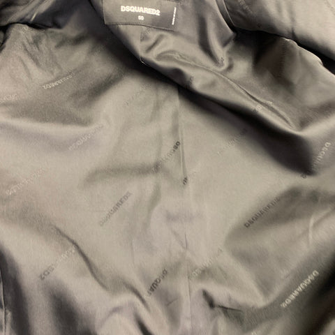 Veste Sport DSQUARED2 Taille 40 Carreaux Écossais Noirs, Verts et Marine en Laine avec Fermetures Éclair