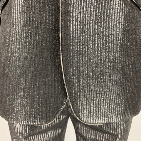 CoSTUME NATIONAL Size 42 Black Metallic Viscose Blend Peak Lapel Suit