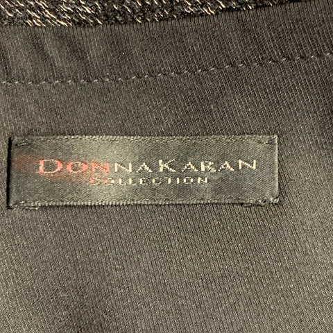 DONNA KARAN Size 10 Black Silver Wool Blend Pencil Midi Skirt
