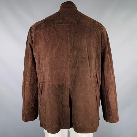 TAYLORBYRD Size XXL Brown Suede Zip Up Jacket