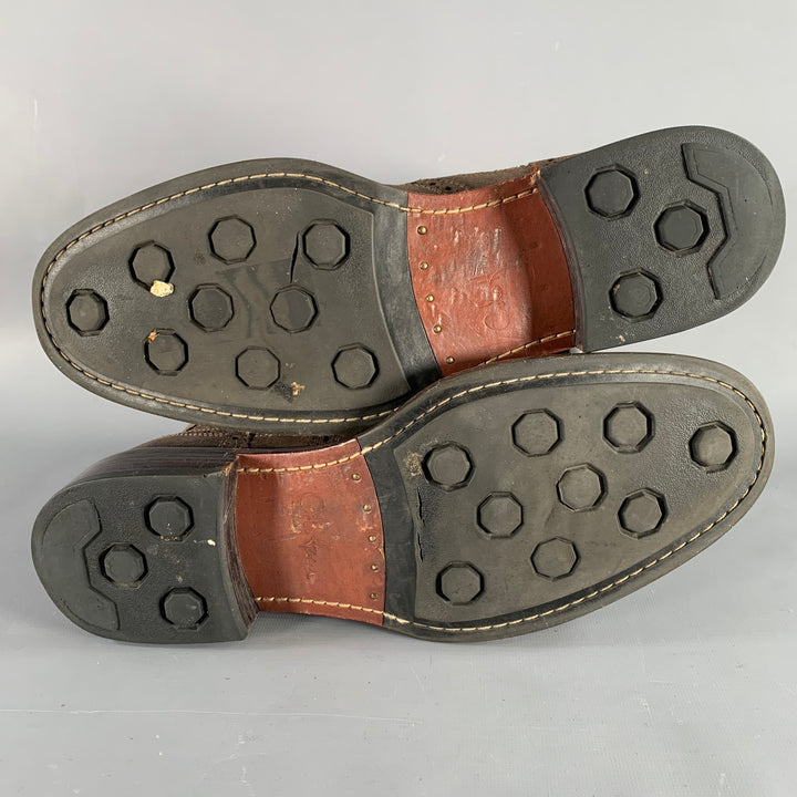 COLE HAAN Size 9 Brown Perforated Suede Chelsea Boots