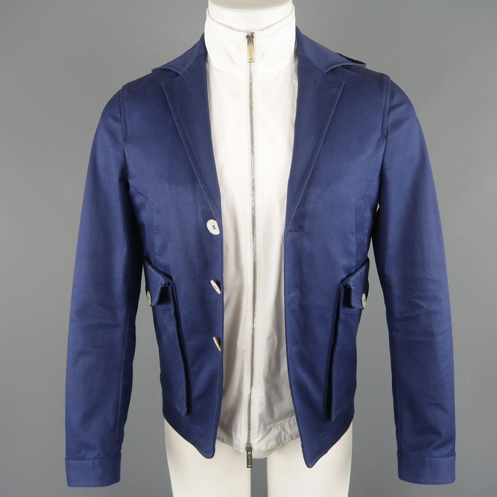 DSQUARED2 36 Navy Hooded Jacket Vest – Sui Generis Designer